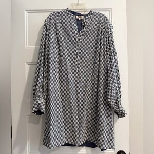 FRNCH Blue and White Checkered Dress